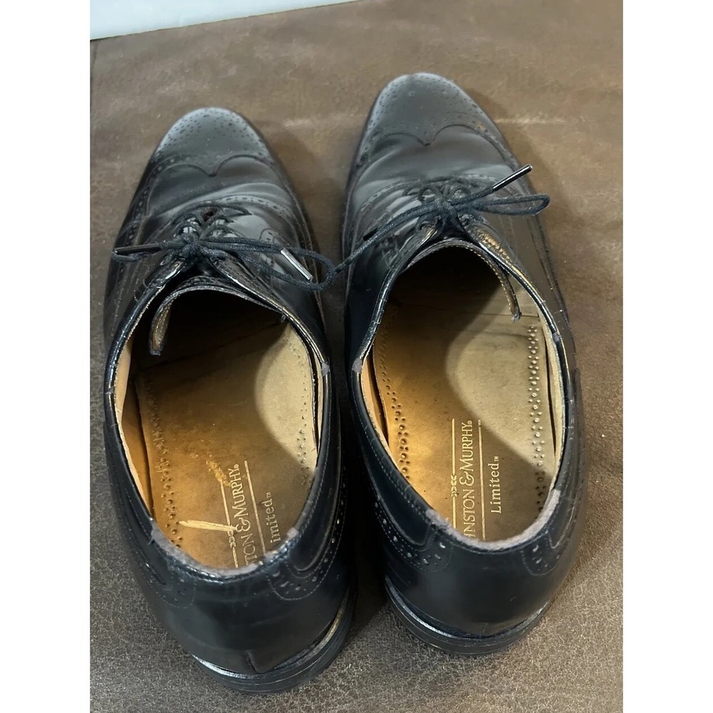 Johnston & Murphy Limited Wingtip Oxford Lace Up Shoes Men's SZ 9 1/2 Black - Picture 5 of 10